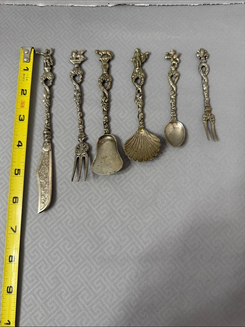 Vintage Italian Ornate Hors D’oeuvre Appetizer Decorative Utensils Set of 6